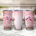 Personalised Galah Australia Day Tumbler Cup 26th January Golden Wattle Pink Color - Aussie Hoodie