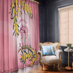 Galah Australia Day Window Curtain 26th January Golden Wattle Pink Color - Aussie Hoodie