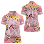 Personalised Galah Australia Day Women Polo Shirt 26th January Golden Wattle Pink Color - Aussie Hoodie
