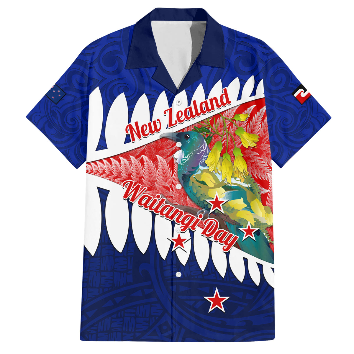new-zealand-waitangi-day-hawaiian-shirt-nz-maori-tui-bird-with-kowhai-flowers