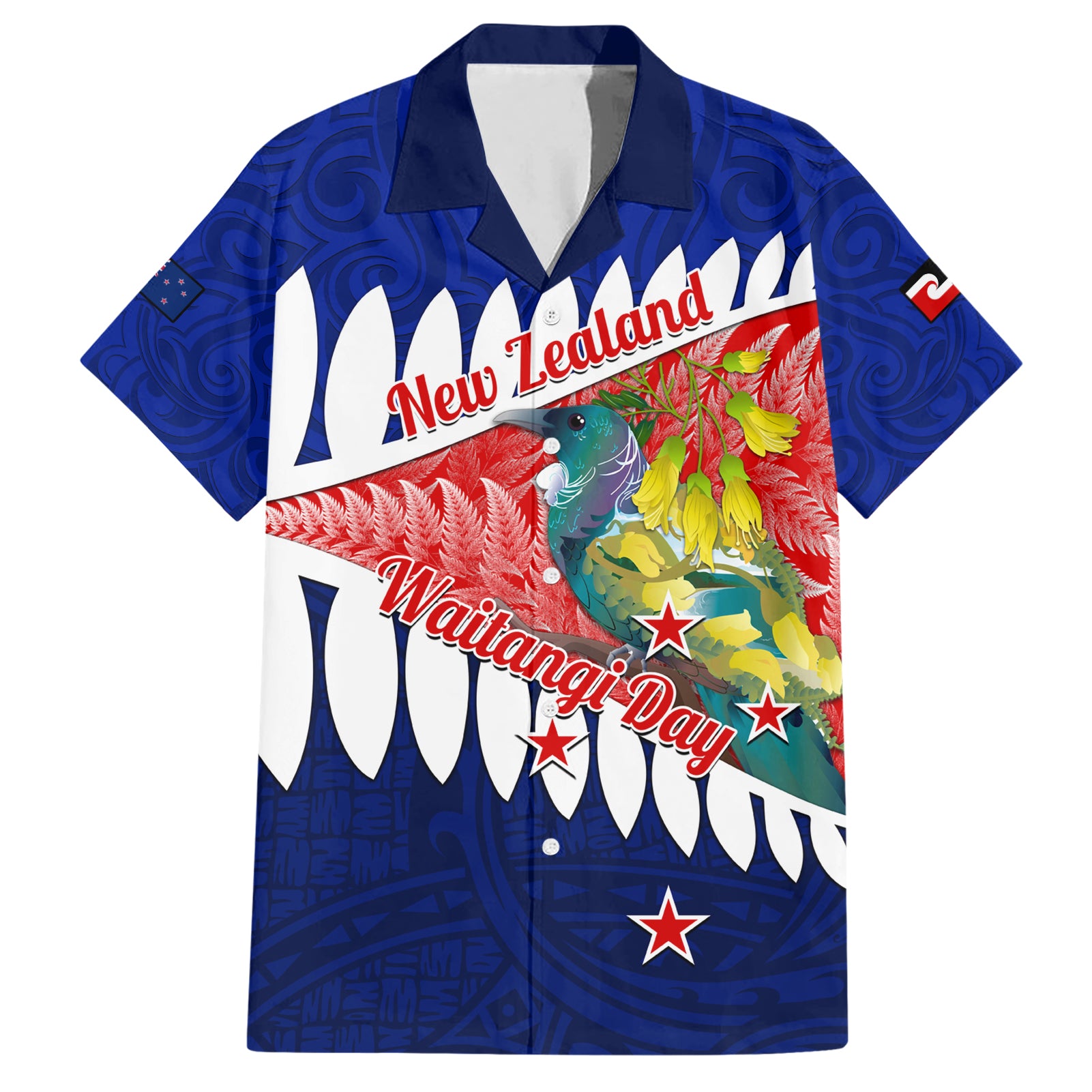 new-zealand-waitangi-day-hawaiian-shirt-nz-maori-tui-bird-with-kowhai-flowers