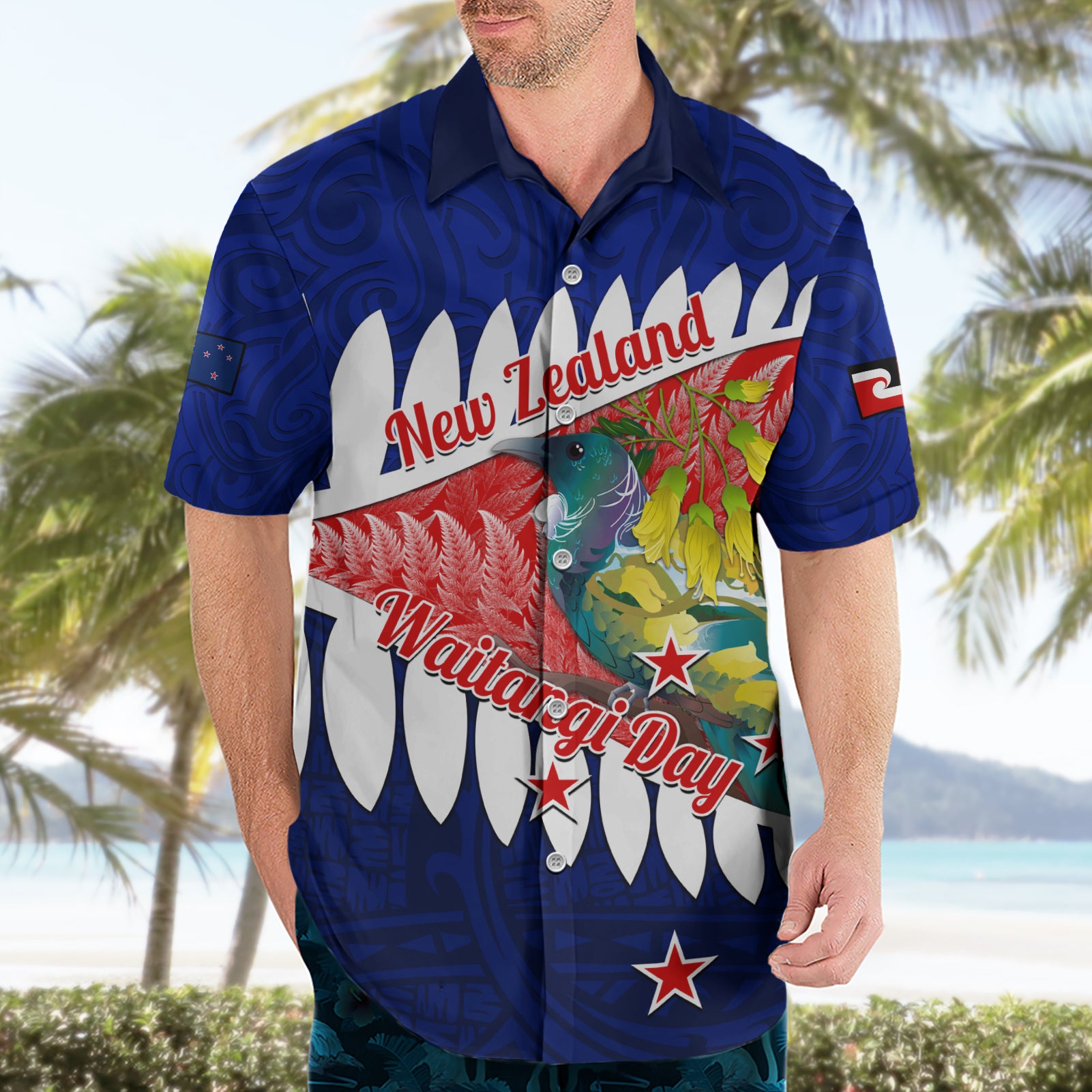 new-zealand-waitangi-day-hawaiian-shirt-nz-maori-tui-bird-with-kowhai-flowers