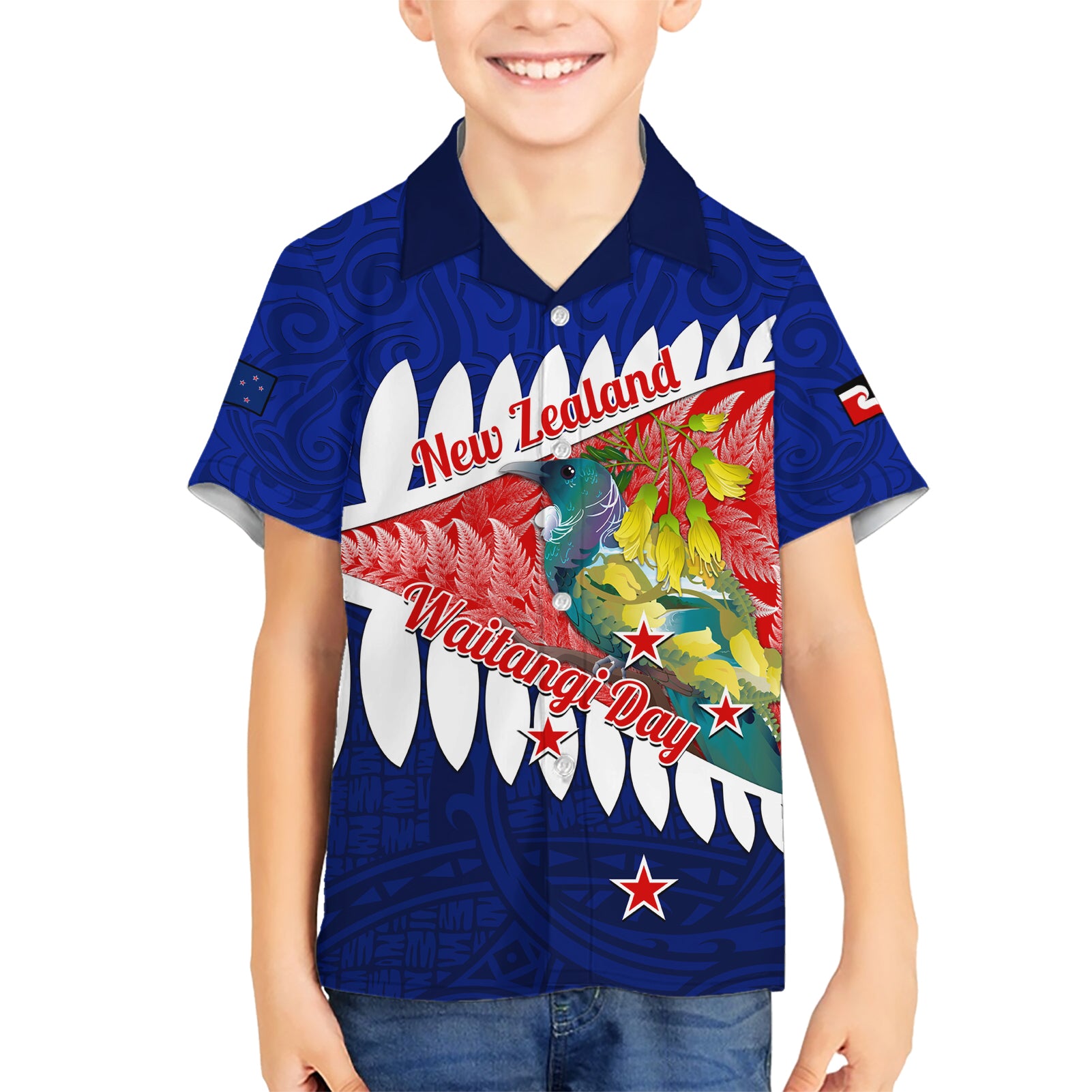 new-zealand-waitangi-day-hawaiian-shirt-nz-maori-tui-bird-with-kowhai-flowers