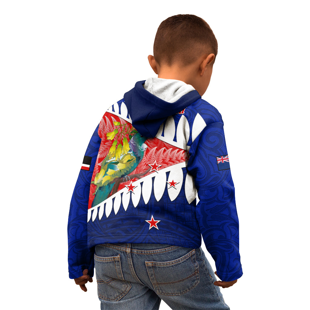 new-zealand-waitangi-day-kid-hoodie-nz-maori-tui-bird-with-kowhai-flowers