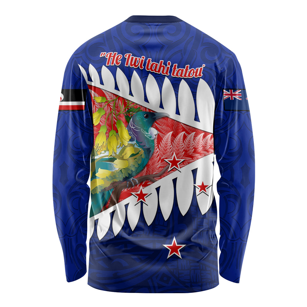 new-zealand-waitangi-day-long-sleeve-shirt-nz-maori-tui-bird-with-kowhai-flowers