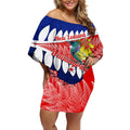 new-zealand-waitangi-day-off-shoulder-short-dress-nz-maori-tui-bird-with-kowhai-flowers