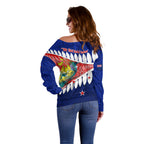 new-zealand-waitangi-day-off-shoulder-sweater-nz-maori-tui-bird-with-kowhai-flowers