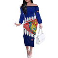 new-zealand-waitangi-day-off-the-shoulder-long-sleeve-dress-nz-maori-tui-bird-with-kowhai-flowers