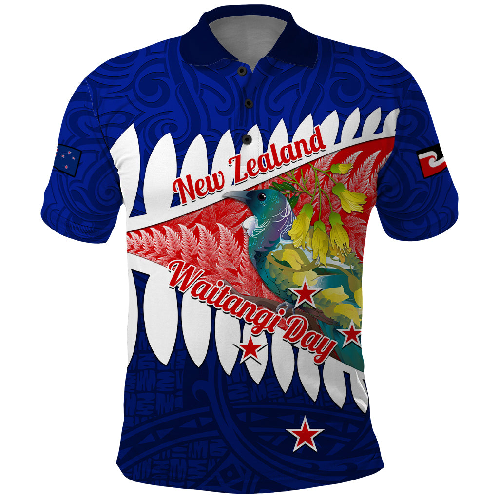 new-zealand-waitangi-day-polo-shirt-nz-maori-tui-bird-with-kowhai-flowers