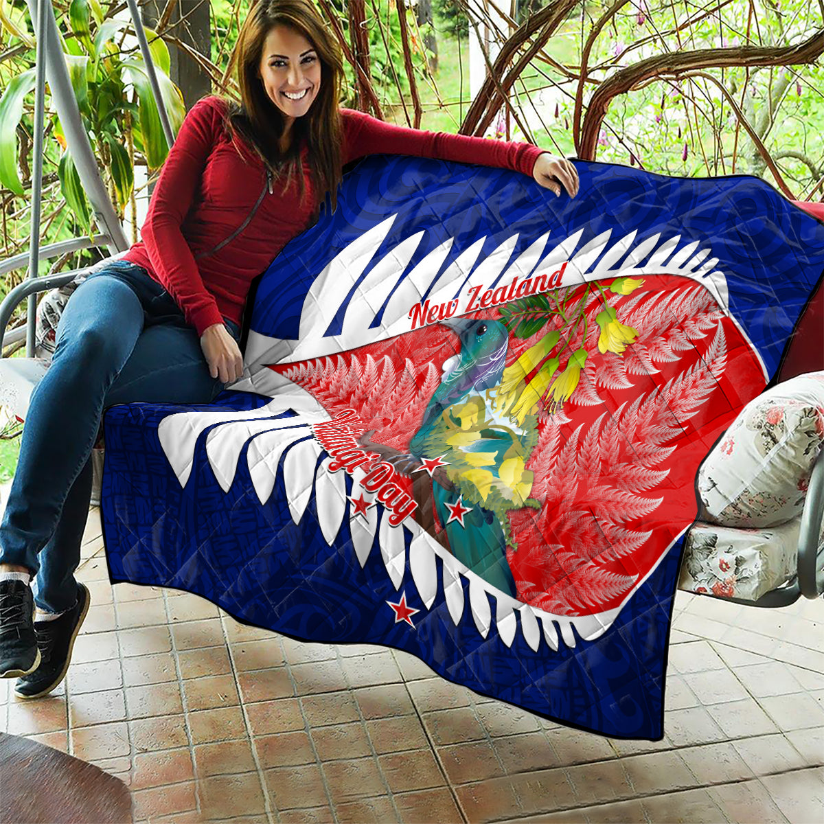 new-zealand-waitangi-day-quilt-nz-maori-tui-bird-with-kowhai-flowers