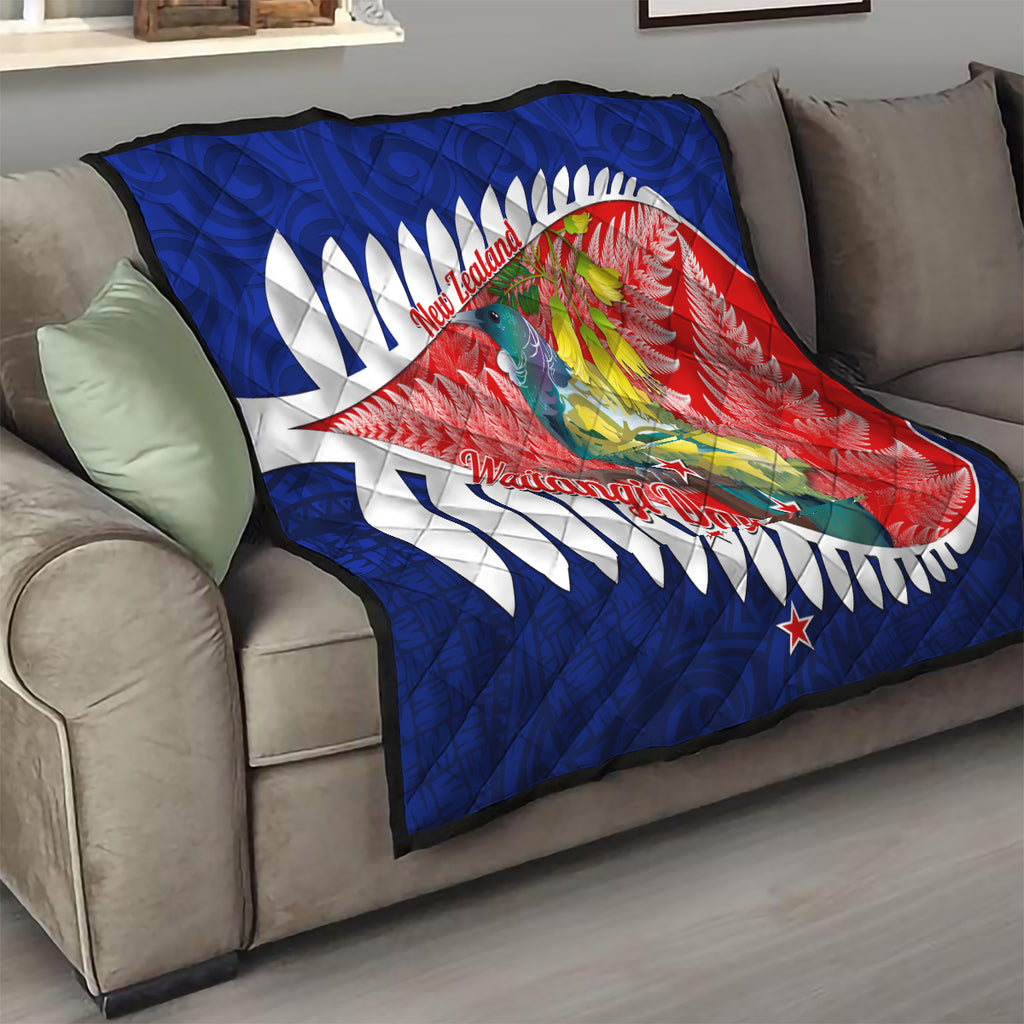 new-zealand-waitangi-day-quilt-nz-maori-tui-bird-with-kowhai-flowers