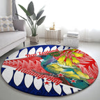new-zealand-waitangi-day-round-carpet-nz-maori-tui-bird-with-kowhai-flowers