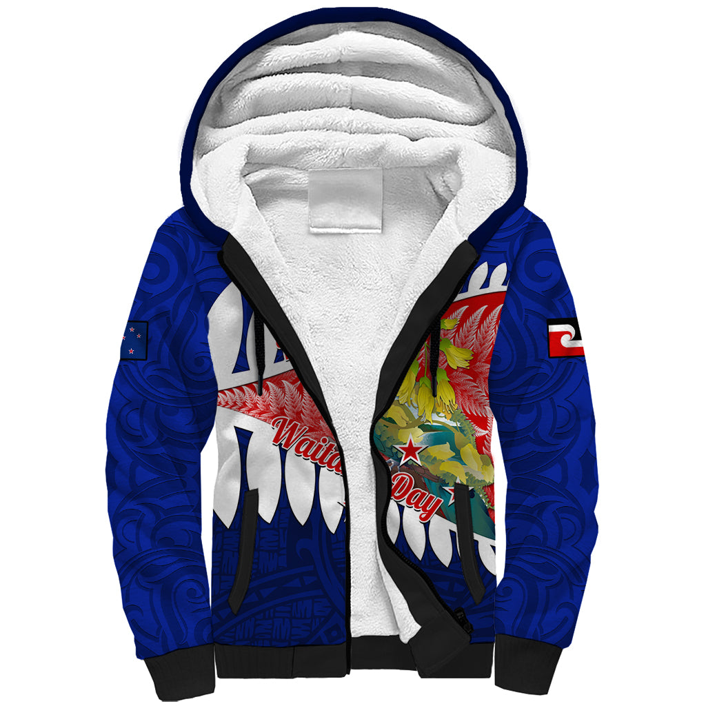 new-zealand-waitangi-day-sherpa-hoodie-nz-maori-tui-bird-with-kowhai-flowers
