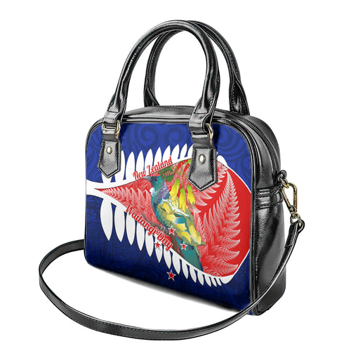 new-zealand-waitangi-day-shoulder-handbag-nz-maori-tui-bird-with-kowhai-flowers
