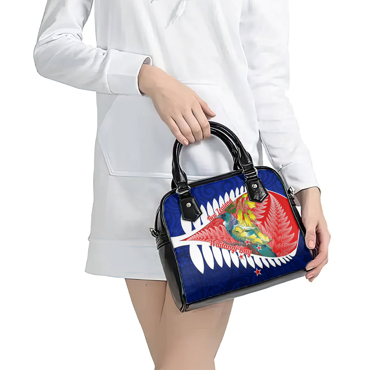 new-zealand-waitangi-day-shoulder-handbag-nz-maori-tui-bird-with-kowhai-flowers