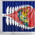 new-zealand-waitangi-day-shower-curtain-nz-maori-tui-bird-with-kowhai-flowers