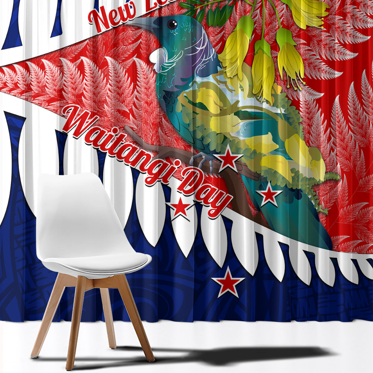 new-zealand-waitangi-day-window-curtain-nz-maori-tui-bird-with-kowhai-flowers