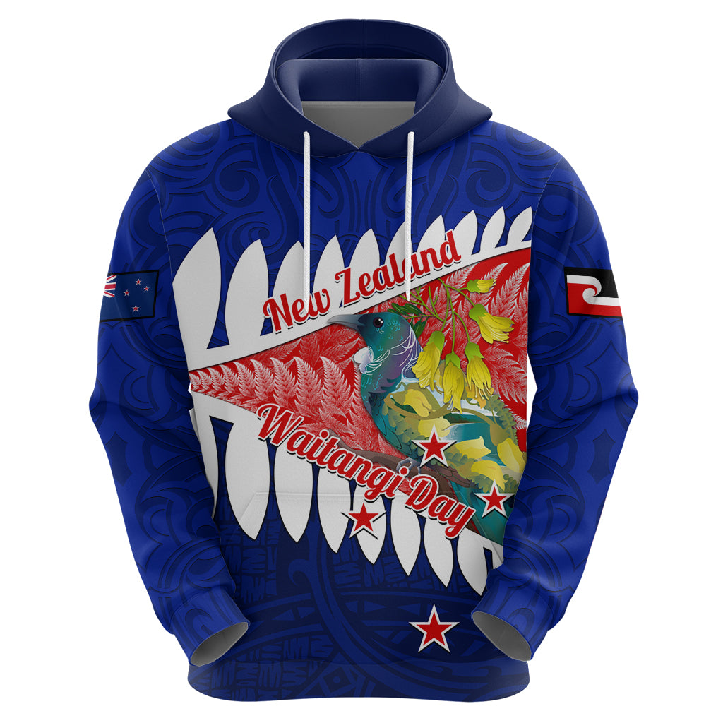new-zealand-waitangi-day-zip-hoodie-nz-maori-tui-bird-with-kowhai-flowers