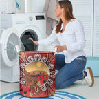 Indigenous Goanna Australia Laundry Basket Aussie Uluru Ayers Rock Sturt's Desert Pea
