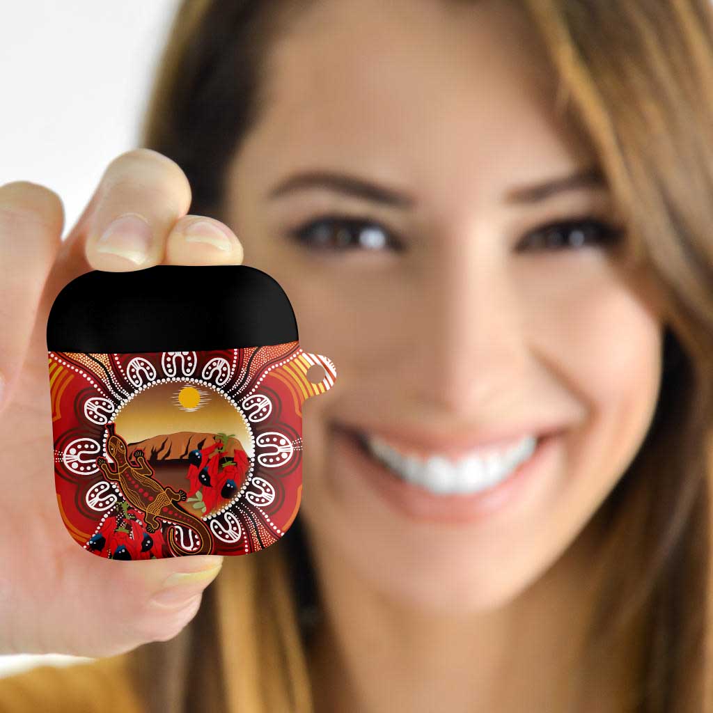 Indigenous Goanna Australia AirPods Case Aussie Uluru Ayers Rock Sturt's Desert Pea