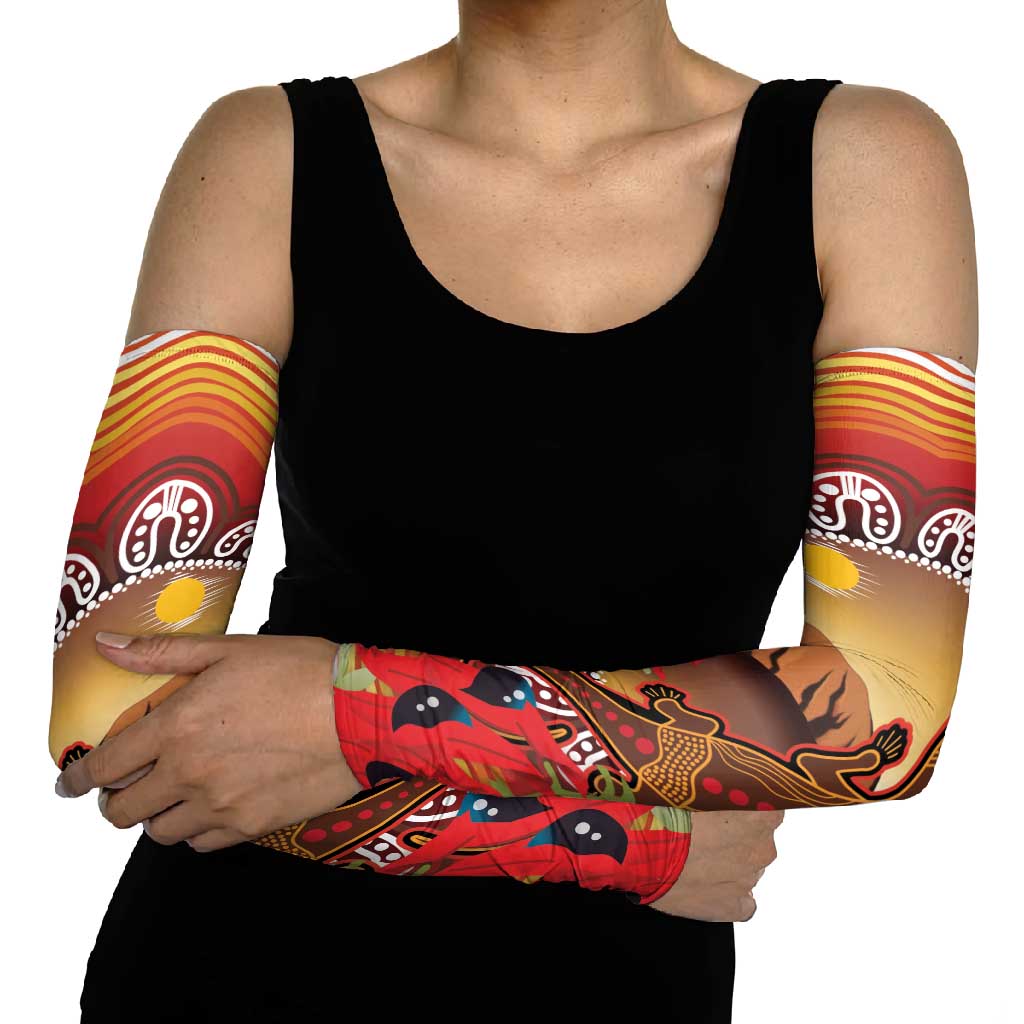 Indigenous Goanna Australia Arm Sleeves Aussie Uluru Ayers Rock Sturt's Desert Pea