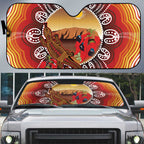 Indigenous Goanna Australia Auto Sun Shade Aussie Uluru Ayers Rock Sturt's Desert Pea