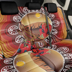 Indigenous Goanna Australia Back Car Seat Cover Aussie Uluru Ayers Rock Sturt's Desert Pea