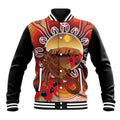 Indigenous Goanna Australia Baseball Jacket Aussie Uluru Ayers Rock Sturt's Desert Pea