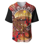 Indigenous Goanna Australia Baseball Jersey Aussie Uluru Ayers Rock Sturt's Desert Pea