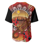 Indigenous Goanna Australia Baseball Jersey Aussie Uluru Ayers Rock Sturt's Desert Pea