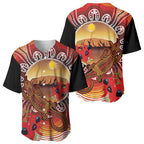 Indigenous Goanna Australia Baseball Jersey Aussie Uluru Ayers Rock Sturt's Desert Pea