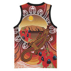 Indigenous Goanna Australia Basketball Jersey Aussie Uluru Ayers Rock Sturt's Desert Pea