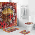 Indigenous Goanna Australia Bathroom Set Aussie Uluru Ayers Rock Sturt's Desert Pea
