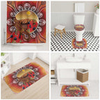 Indigenous Goanna Australia Bathroom Set Aussie Uluru Ayers Rock Sturt's Desert Pea