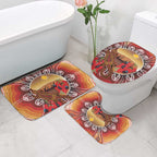 Indigenous Goanna Australia Bathroom Set Aussie Uluru Ayers Rock Sturt's Desert Pea