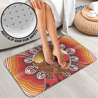 Indigenous Goanna Australia Bathroom Set Aussie Uluru Ayers Rock Sturt's Desert Pea