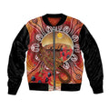 Indigenous Goanna Australia Bomber Jacket Aussie Uluru Ayers Rock Sturt's Desert Pea
