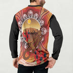 Indigenous Goanna Australia Button Sweatshirt Aussie Uluru Ayers Rock Sturt's Desert Pea