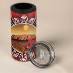 Indigenous Goanna Australia 4 in 1 Can Cooler Tumbler Aussie Uluru Ayers Rock Sturt's Desert Pea