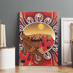 Indigenous Goanna Australia Canvas Wall Art Aussie Uluru Ayers Rock Sturt's Desert Pea