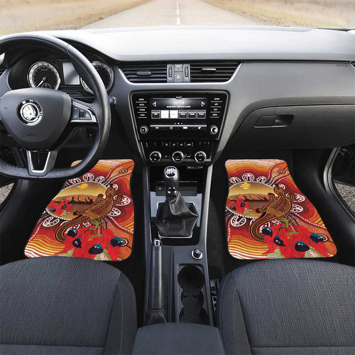 Indigenous Goanna Australia Car Mats Aussie Uluru Ayers Rock Sturt's Desert Pea