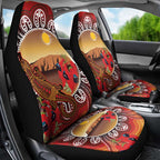Indigenous Goanna Australia Car Seat Cover Aussie Uluru Ayers Rock Sturt's Desert Pea