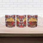 Indigenous Goanna Australia Ceramic Mug Aussie Uluru Ayers Rock Sturt's Desert Pea