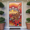 Indigenous Goanna Australia Door Cover Aussie Uluru Ayers Rock Sturt's Desert Pea