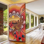 Indigenous Goanna Australia Door Cover Aussie Uluru Ayers Rock Sturt's Desert Pea