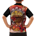 Indigenous Goanna Australia Family Matching Tank Maxi Dress and Hawaiian Shirt Aussie Uluru Ayers Rock Sturt's Desert Pea
