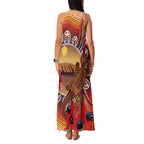 Indigenous Goanna Australia Family Matching Tank Maxi Dress and Hawaiian Shirt Aussie Uluru Ayers Rock Sturt's Desert Pea