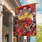 Indigenous Goanna Australia Garden Flag Aussie Uluru Ayers Rock Sturt's Desert Pea