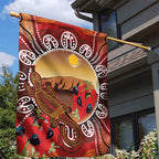 Indigenous Goanna Australia Garden Flag Aussie Uluru Ayers Rock Sturt's Desert Pea