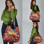 Indigenous Goanna Australia Grocery Bag Aussie Uluru Ayers Rock Sturt's Desert Pea